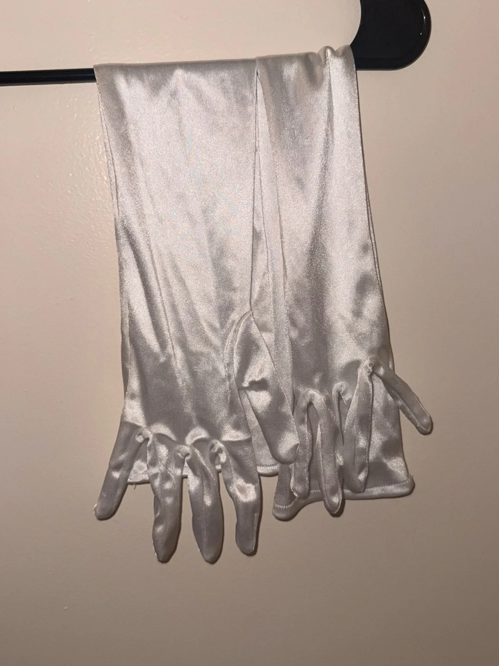 Elegant White Satin Long Gloves - Women's Accessories
